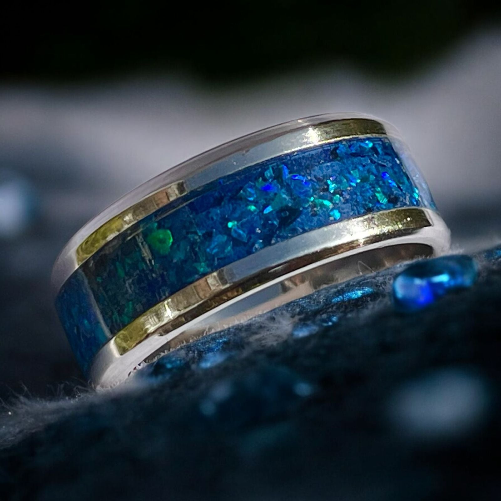 Cosmic Ocean Blue Crush Opal Ring