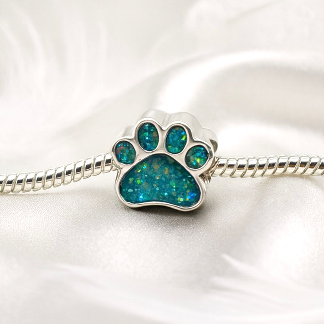 Eternal Pawprint Sterling Silver Memorial Charm