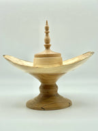 Winged Pedestal Vessel with Finial Lid