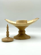 Winged Pedestal Vessel with Finial Lid