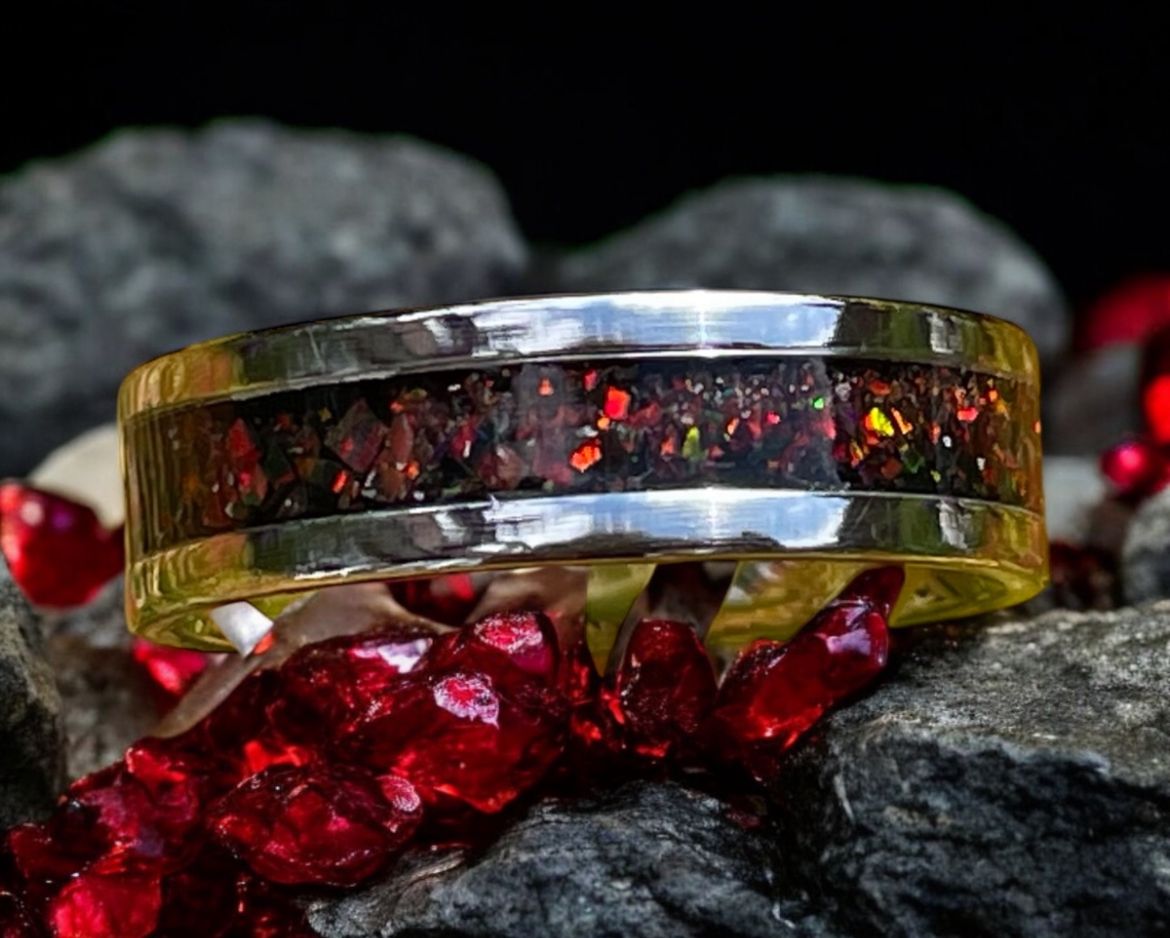 Garnet Crush Opal Ring