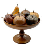Pedestal Bowl and Wooden Fruit Display