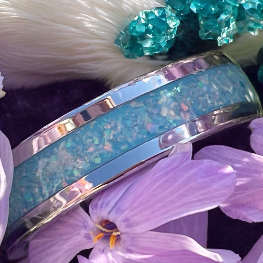 Unicorn Teal Crush Opal Ring