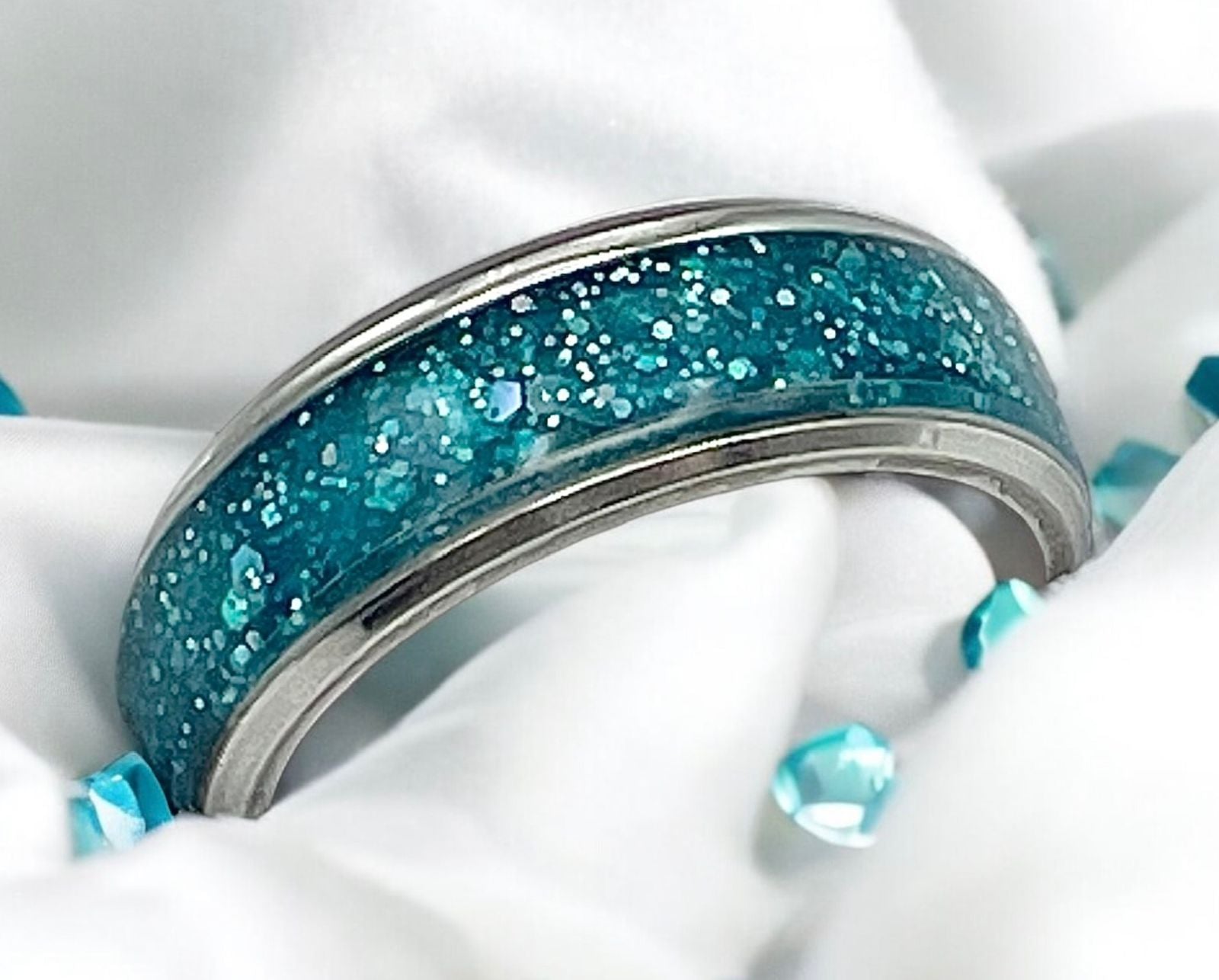 Aqua Marine Resin Ring