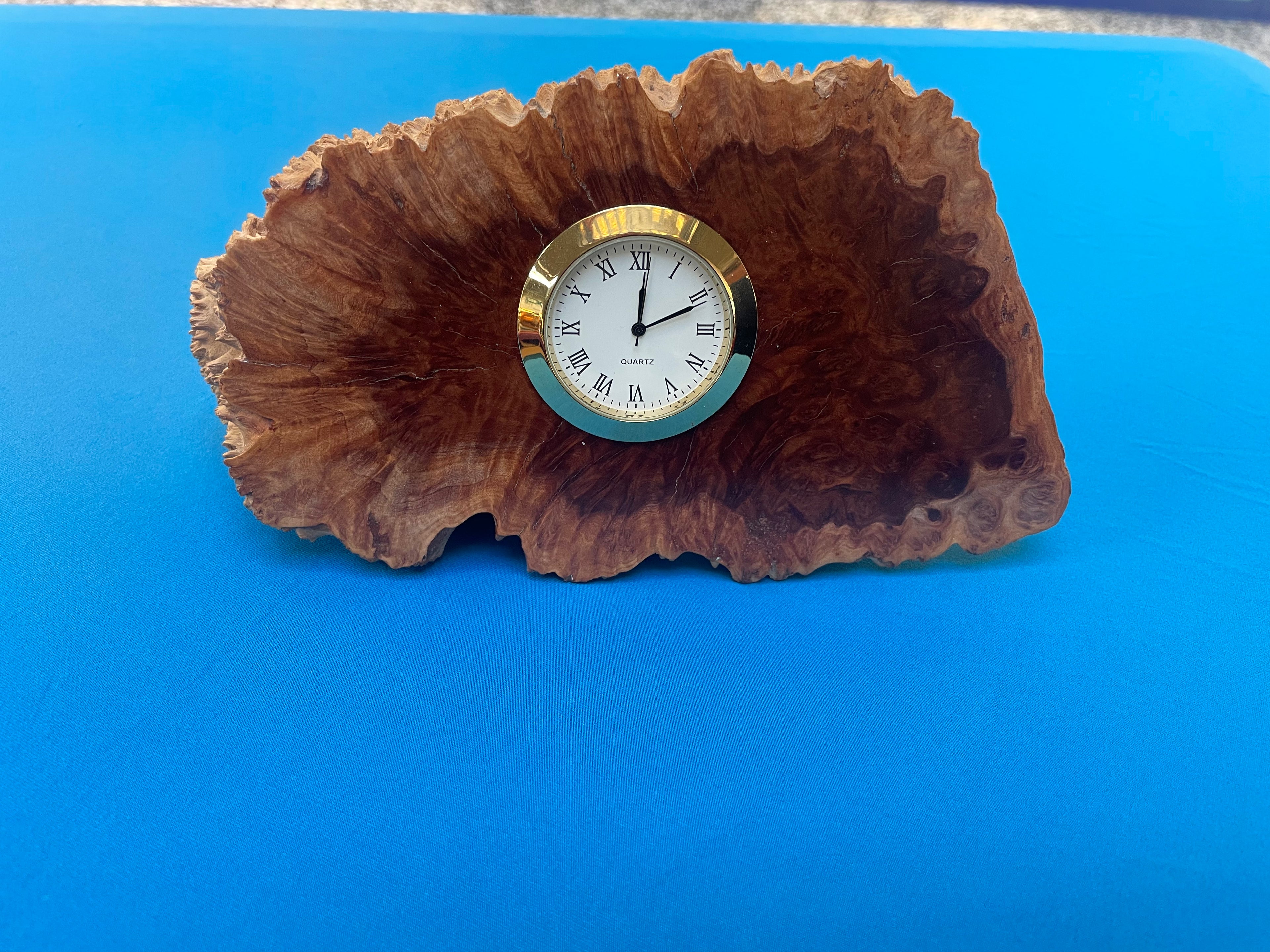 🪵 Natural Burl Wood Desk Clock: A Timeless Piece of Art