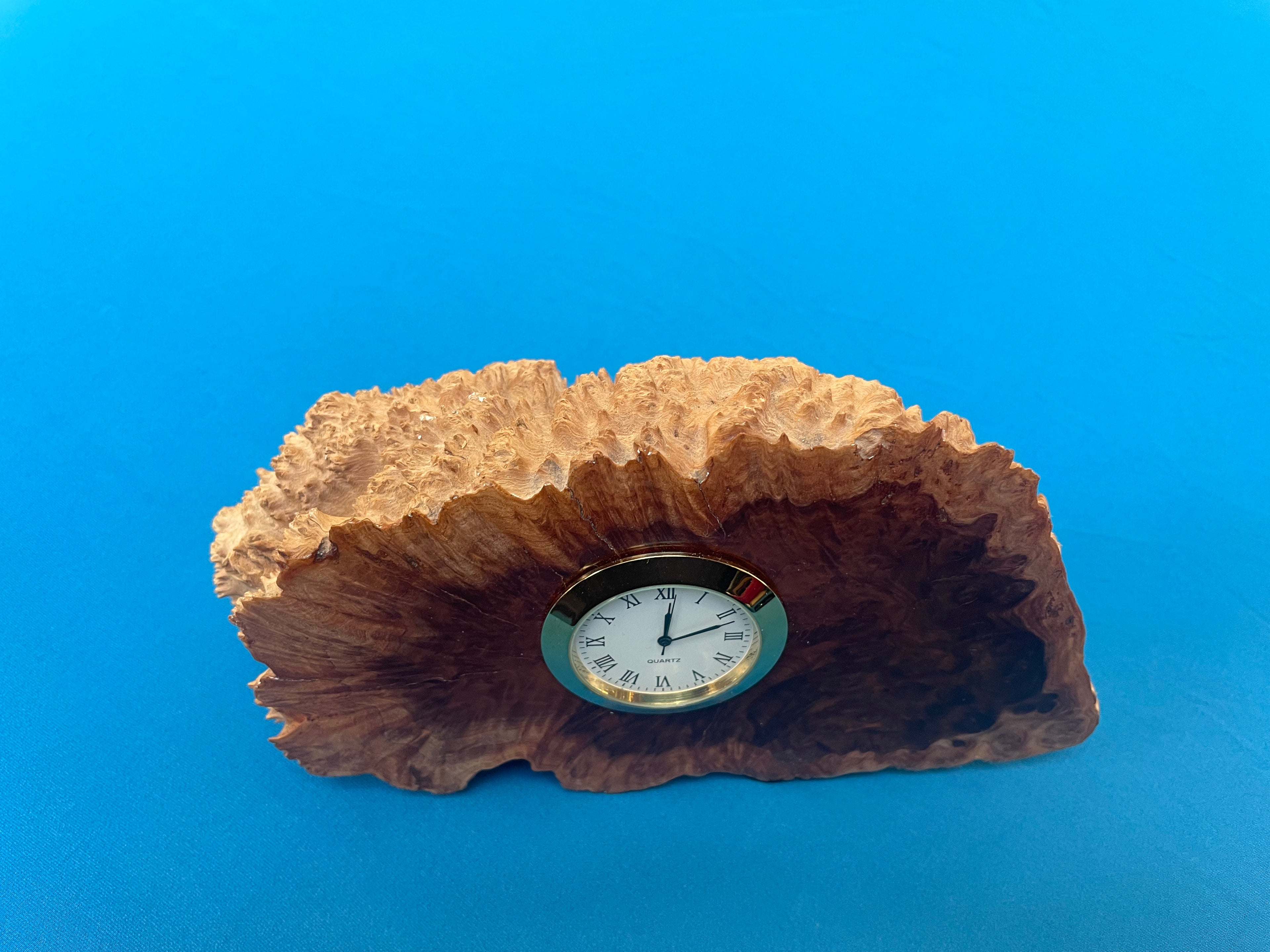 🪵 Natural Burl Wood Desk Clock: A Timeless Piece of Art