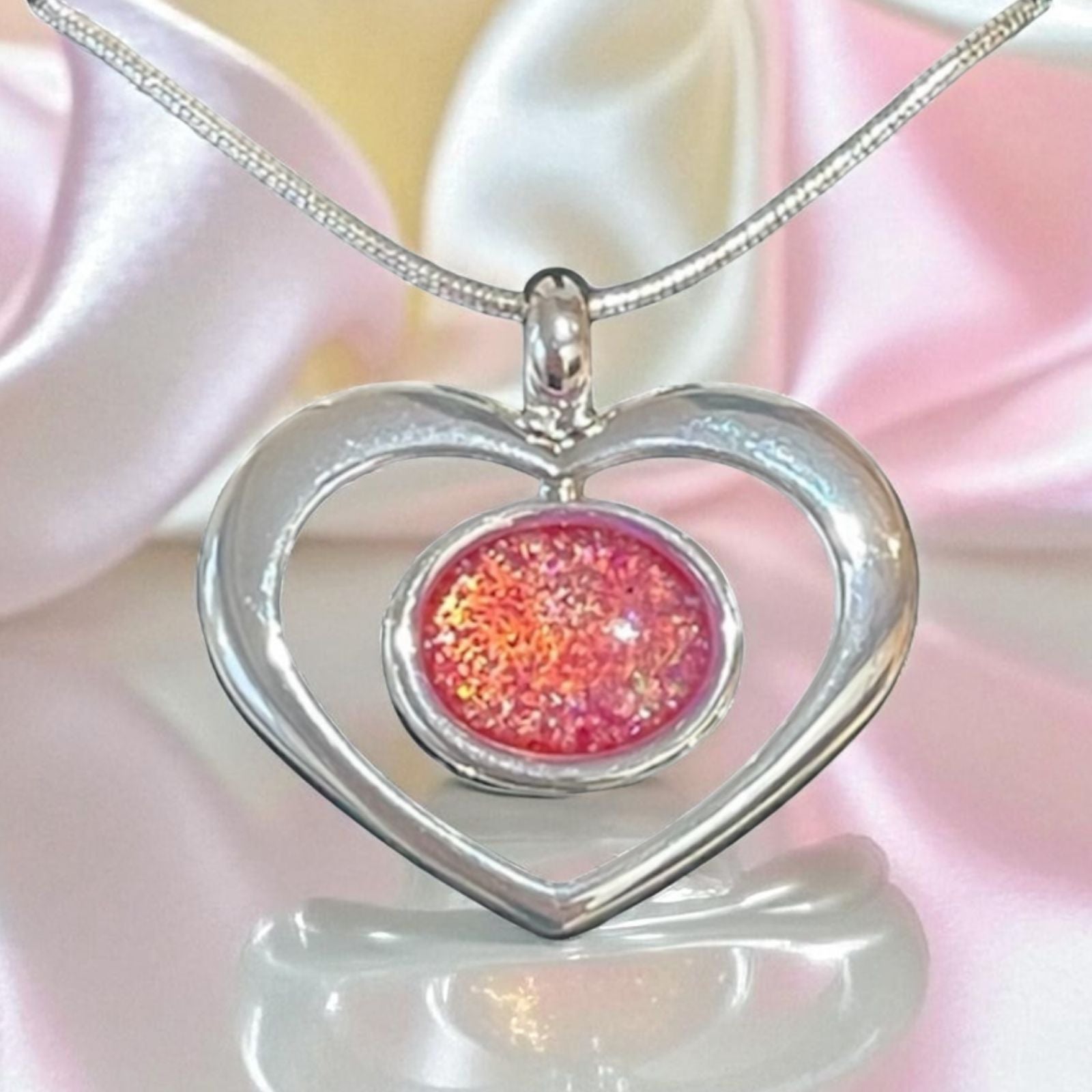 💖 Open Heart: Opal & Ashes Memorial Pendant