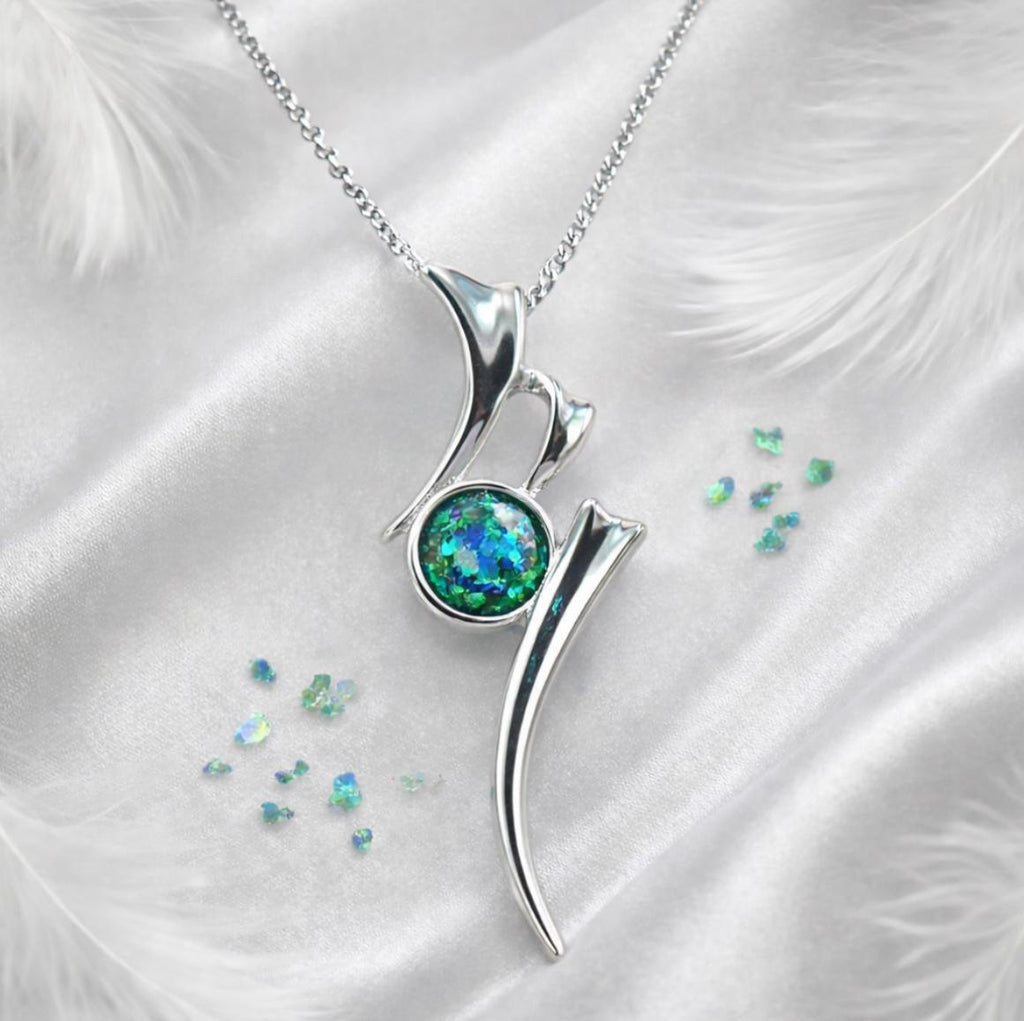 Eternal Flow Sterling Silver and Opal Memorial Pendant