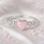 💎 Celestial Purity: Sterling Silver Opal Memorial Ring