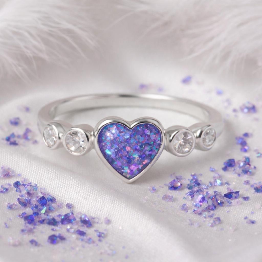 💎 Celestial Purity: Sterling Silver Opal Memorial Ring