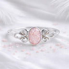 💖 Vine of Remembrance: Sterling Silver Opal Scroll Ring