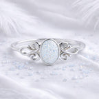 💖 Vine of Remembrance: Sterling Silver Opal Scroll Ring