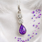 ✨ Teardrop of Light: Sterling Silver Opal & Ashes Memorial Pendant