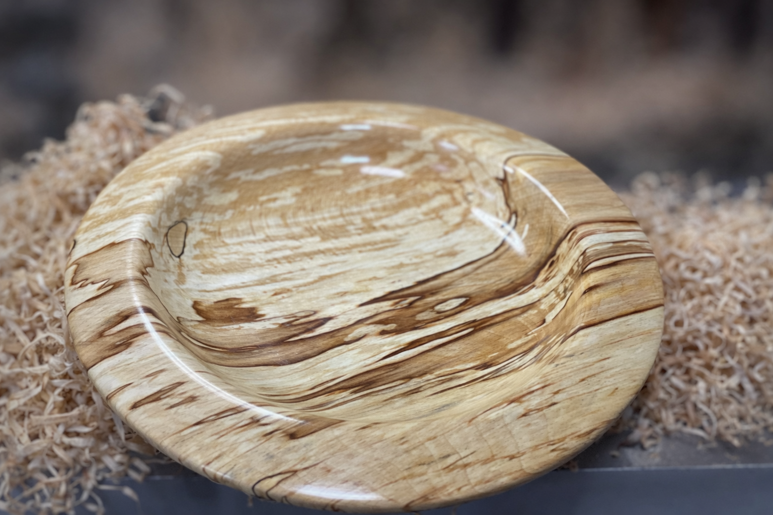 Wide Rim Spalted Beech plate