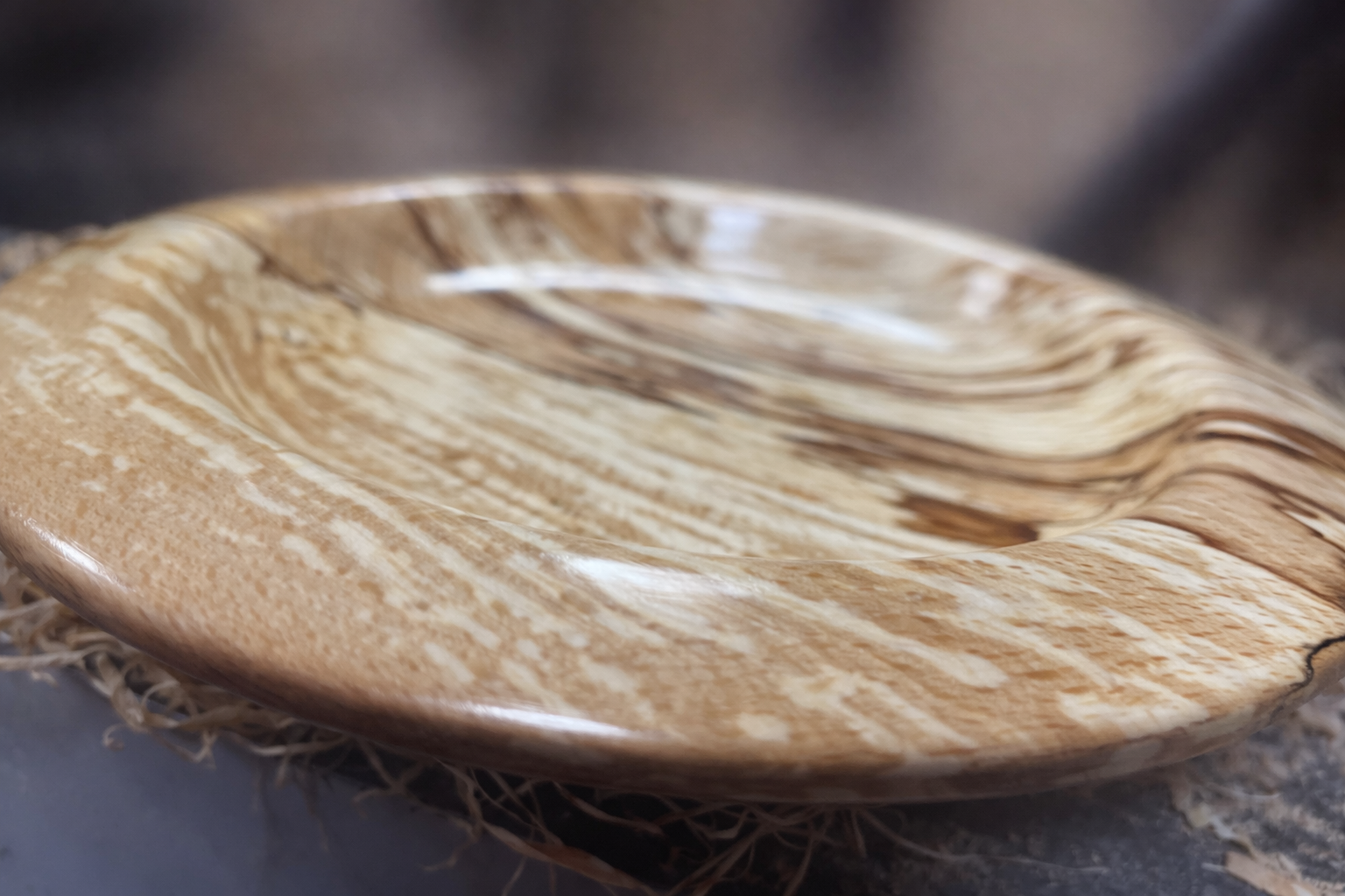 Wide Rim Spalted Beech plate