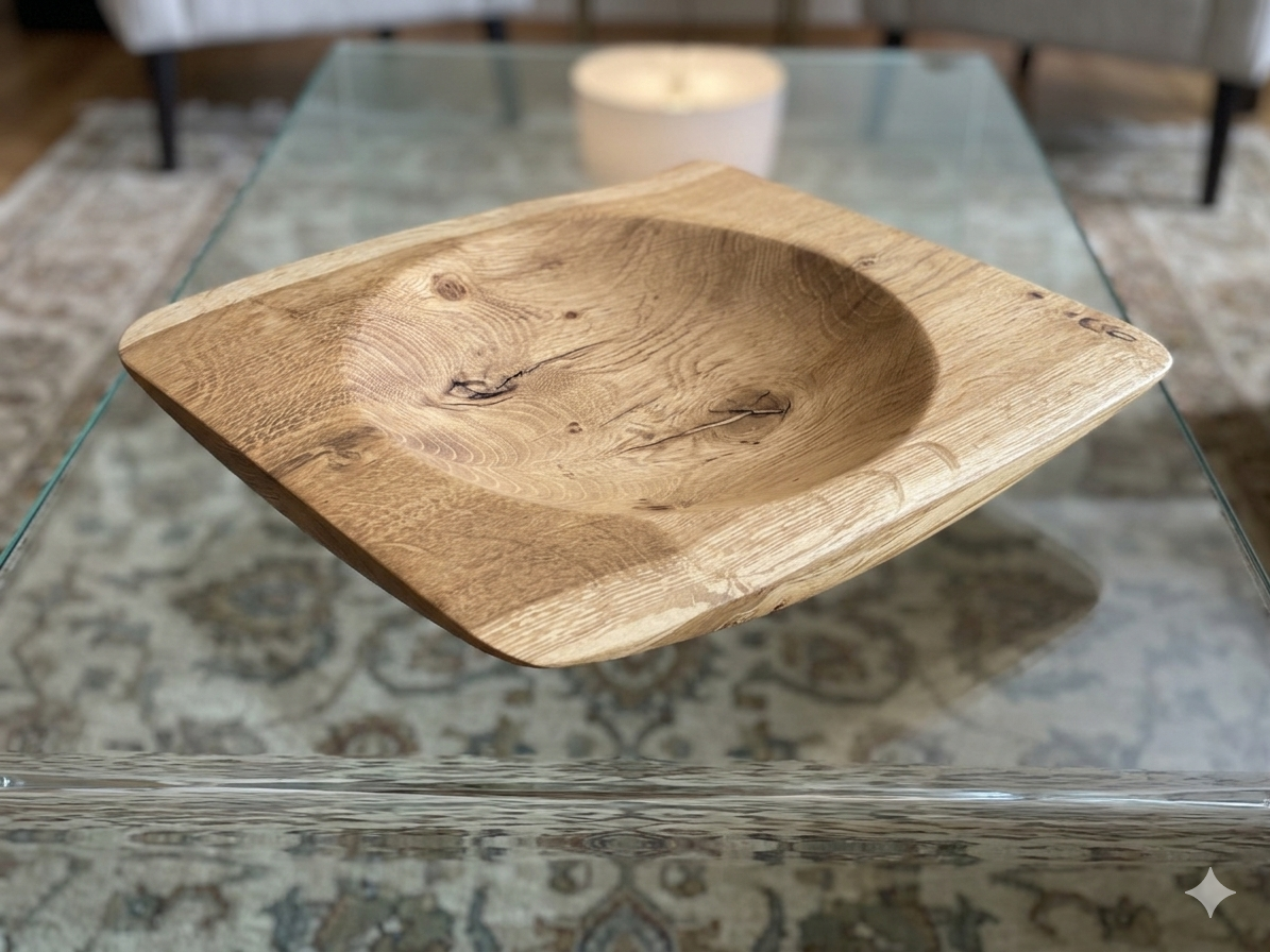 The Heritage Square Vessel | Oak Statement Bowl