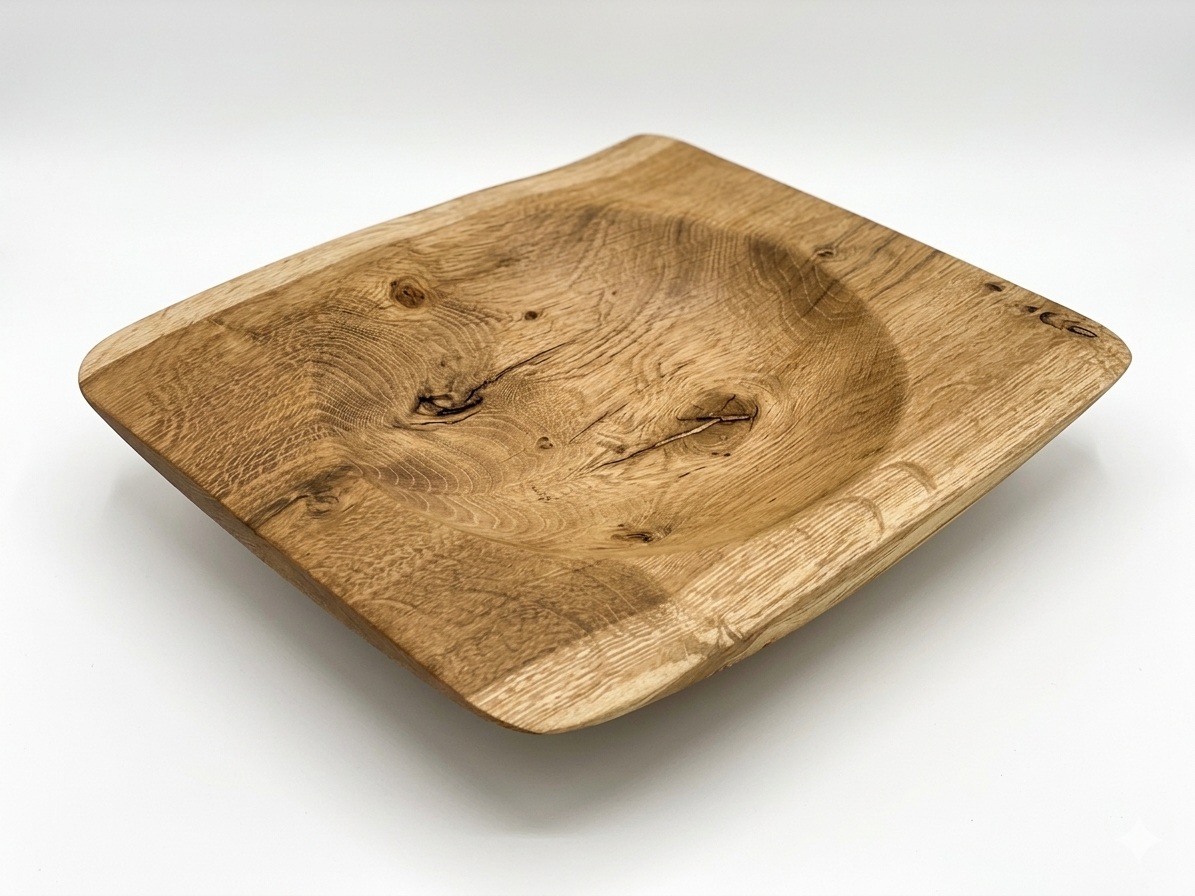 The Heritage Square Vessel | Oak Statement Bowl