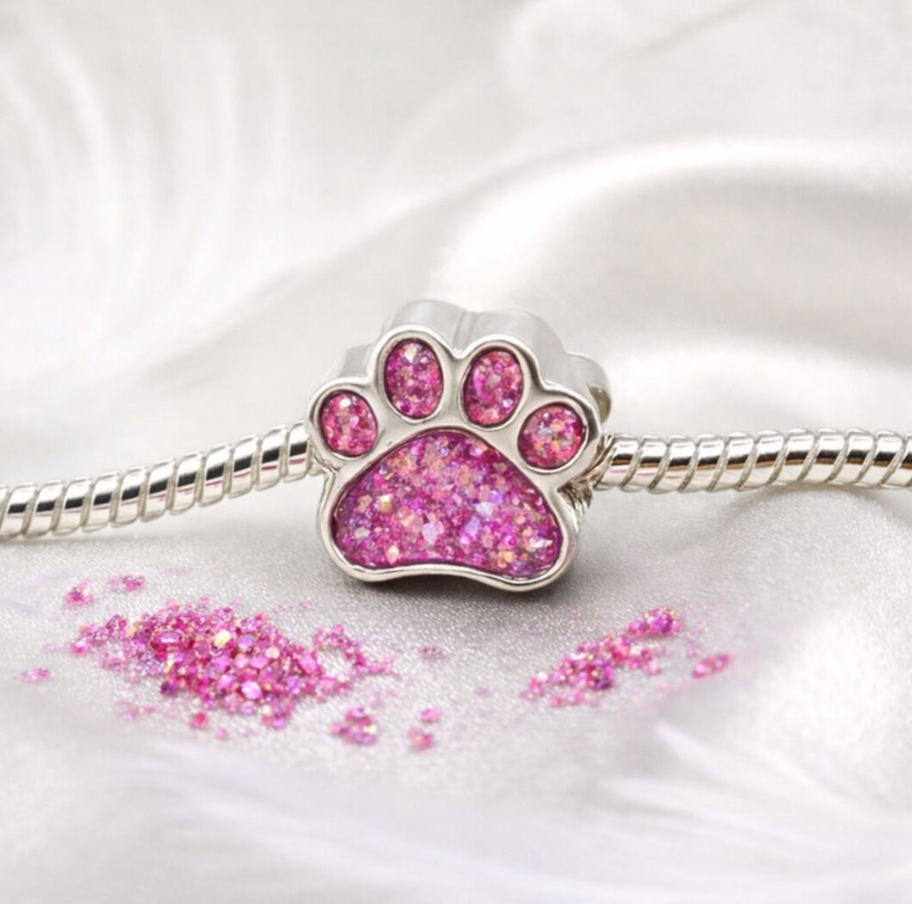 Eternal Pawprint Sterling Silver Memorial Charm