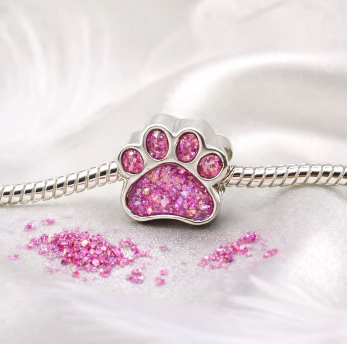 Eternal Pawprint Sterling Silver Memorial Charm