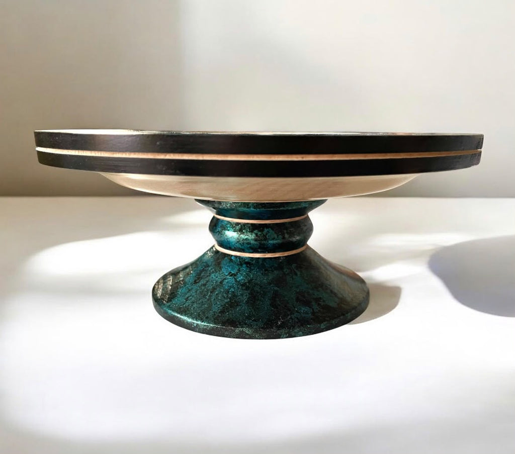 The Charybdis Handcrafted Wooden Pedestal Bowl